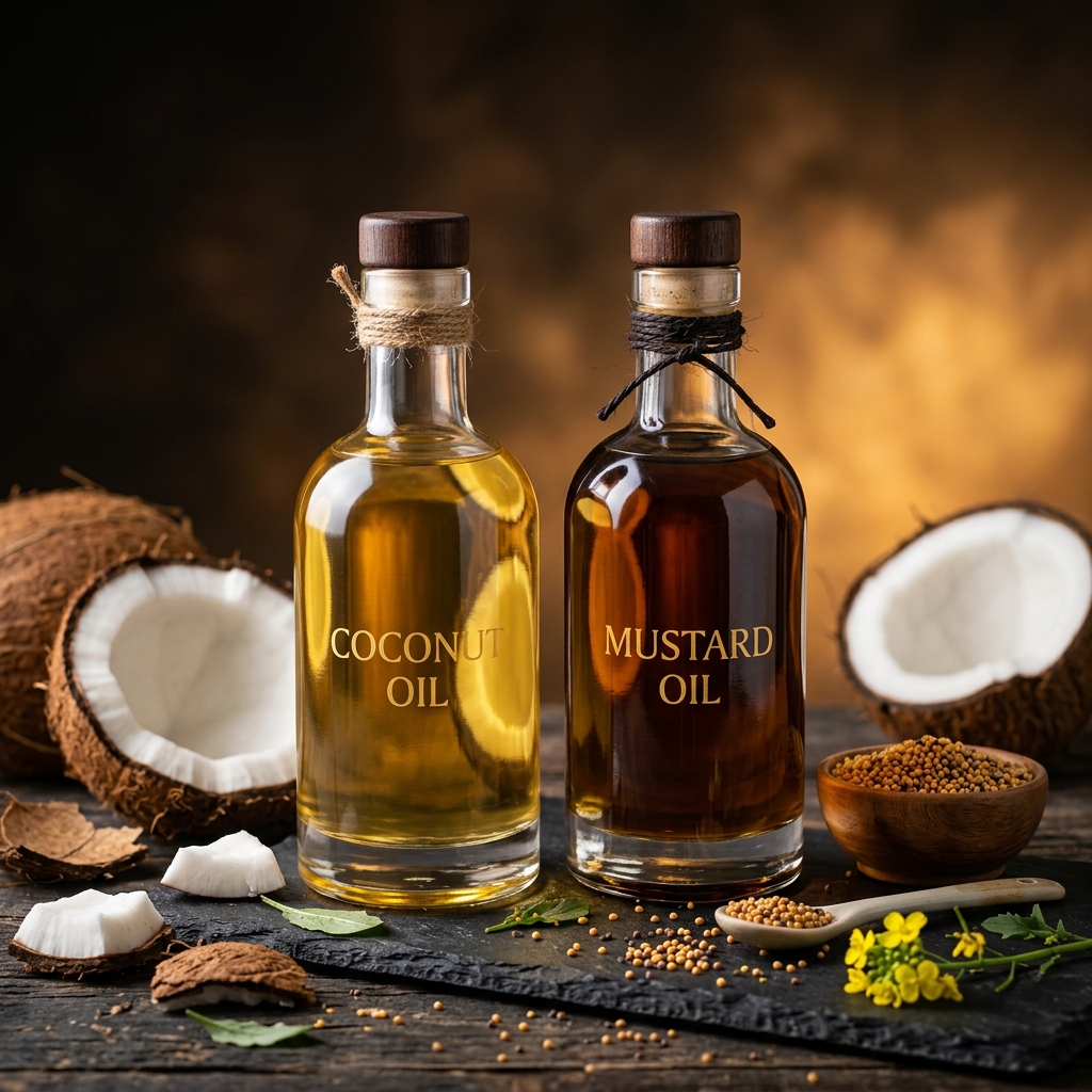 Coconut Oil and Mustard Oil